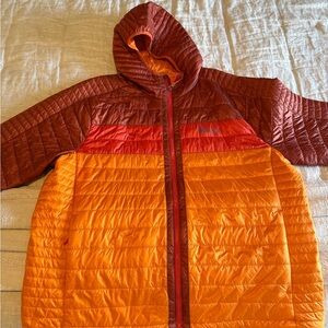 Cotapaxi Capa Hooded Zippered Men's Orange and Red Puffer Jacket 3XL